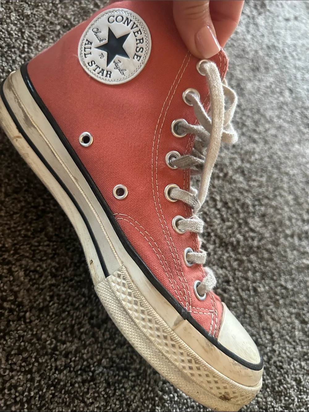 Converse Coral High Top Unisex  Sneakers 6.5 / 8.5 Streetwear Feminine Fun